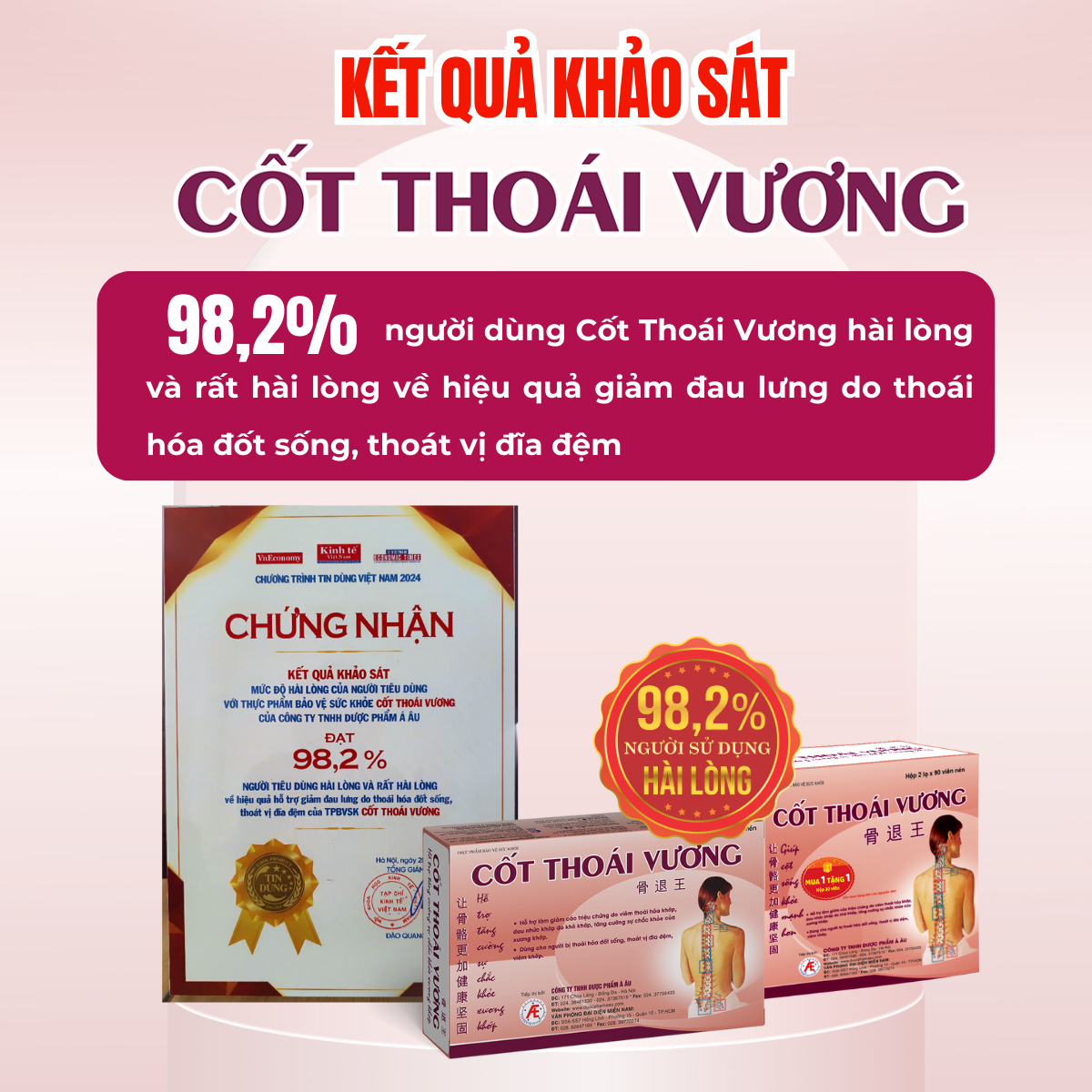 Cốt Thoái Vương được nhiều người dùng hài lòng về hiệu quả của sản phẩm