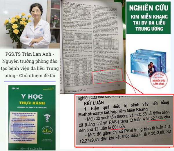 Hiệu quả Kim Miễn Khang đã được kiểm chứng lâm sàng tại Bệnh viện Da liễu Trung ương