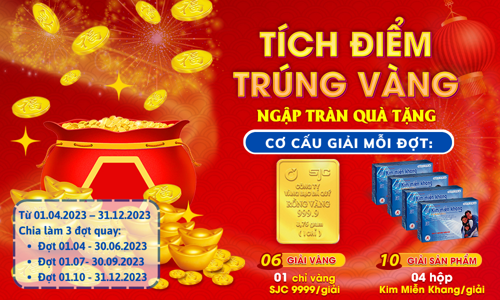 Kim Miễn Khang khuyến mại “Tích điểm trúng vàng, ngập tràn quà tặng”